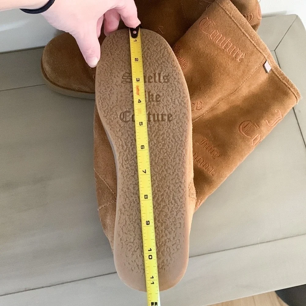 Juice Couture Angel Logo Boots Suede Winter Faux Shearling lining 11
